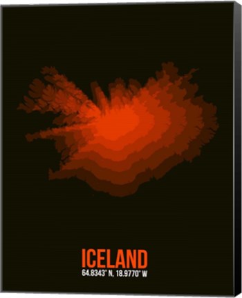 Framed Iceland Radiant Map 1 Print