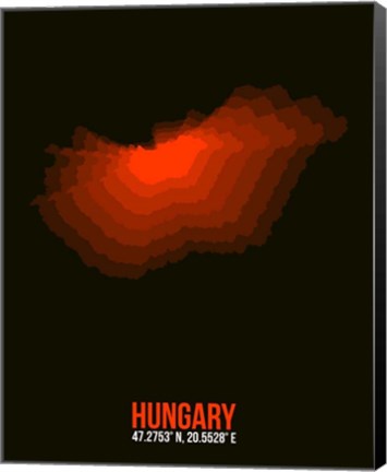 Framed Hungary Radiant Map 1 Print