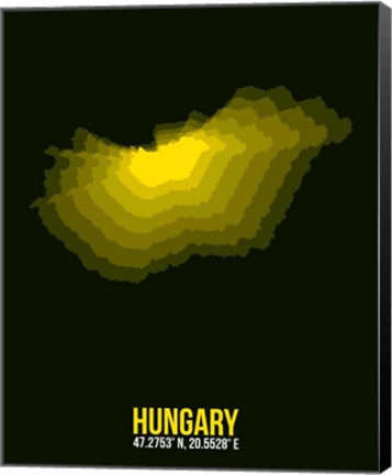 Framed Hungary Radiant Map 2 Print