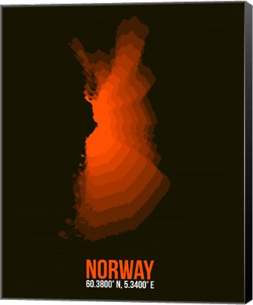 Framed Norway Radiant Map 1 Print