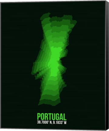Framed Portugal Radiant Map 2 Print