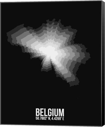 Framed Belgium Radiant Map 3 Print