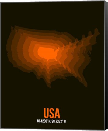 Framed USA Radiant Map 4 Print