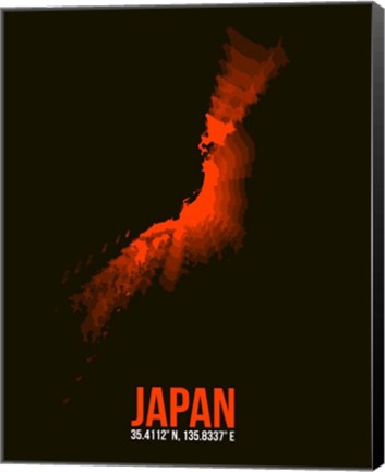 Framed Japan Radiant Map 1 Print