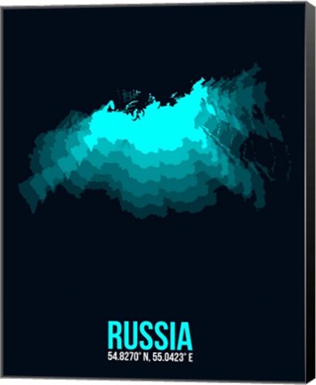 Framed Russia Radiant Map 2 Print