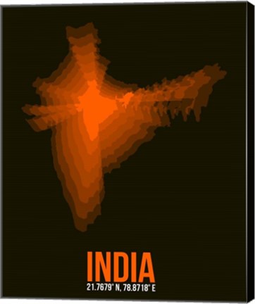 Framed India Radiant Map 1 Print