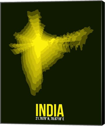 Framed India Radiant Map 3 Print