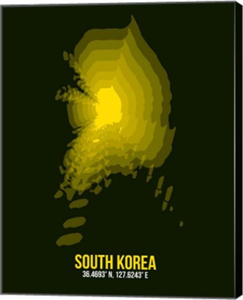 Framed South Korea Radiant Map 3 Print