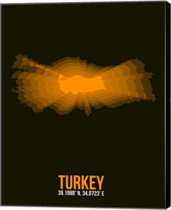 Framed Turkey Radiant Map 2 Print