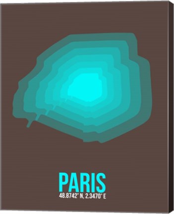 Framed Paris Radiant Map 3 Print