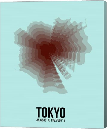 Framed Tokyo Radiant Map 4 Print