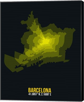 Framed Barcelona Radiant Map 1 Print