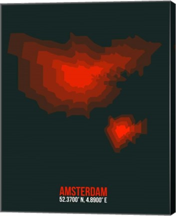 Framed Amsterdam Radiant Map 2 Print