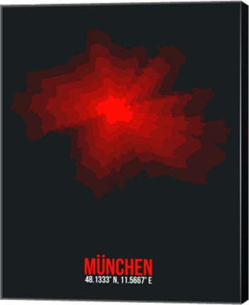 Framed Munchen Radiant Map 2 Print
