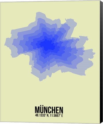 Framed Munchen Radiant Map 4 Print