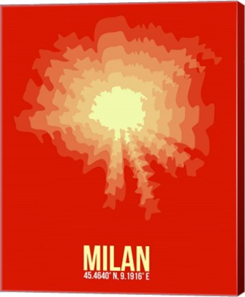 Framed Milan Radiant Map 2 Print