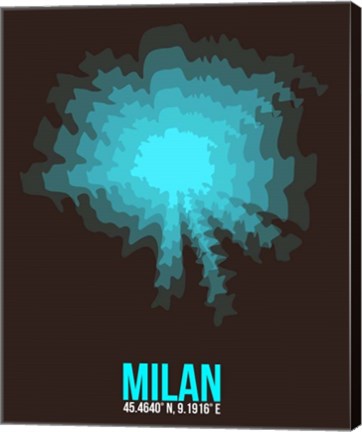 Framed Milan Radiant Map 3 Print