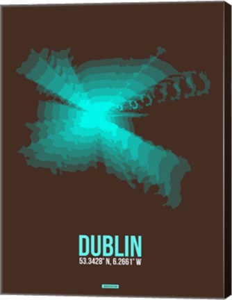 Framed Dublin Radiant Map 2 Print