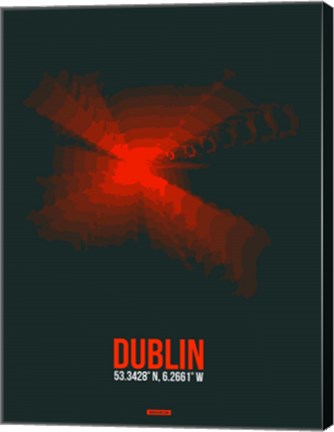 Framed Dublin Radiant Map 3 Print
