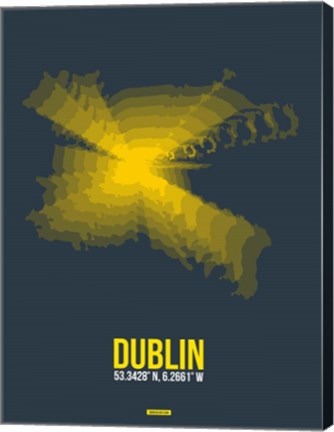 Framed Dublin Radiant Map 4 Print