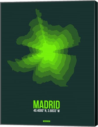 Framed Madrid Radiant Map 2 Print