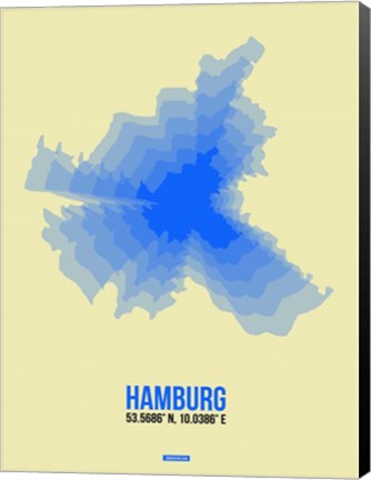 Framed Hamburg Radiant Map 2 Print