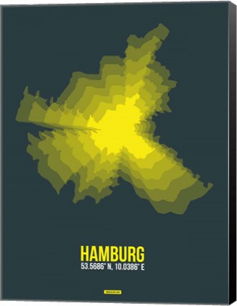 Framed Hamburg Radiant Map 3 Print