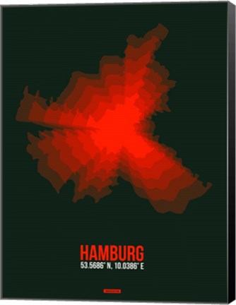 Framed Hamburg Radiant Map 4 Print