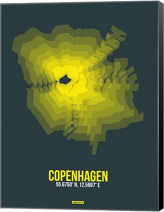 Framed Copenhagen Radiant Map 1 Print