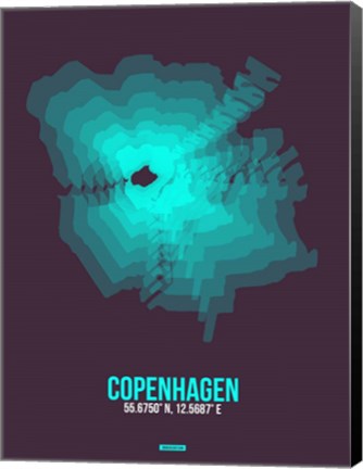 Framed Copenhagen Radiant Map 2 Print