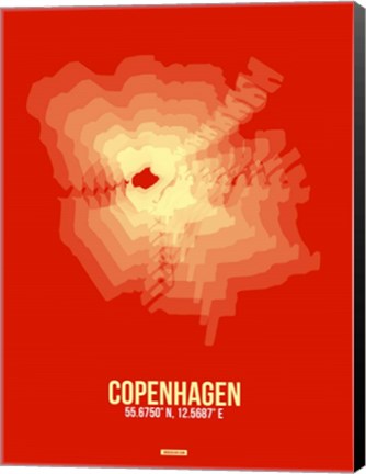 Framed Copenhagen Radiant Map 4 Print