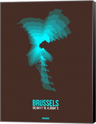 Framed Brussels Radiant Map 1 Print