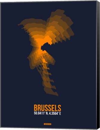 Framed Brussels Radiant Map 3 Print