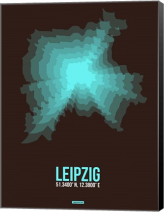 Framed Leipzig Radiant Map 2 Print