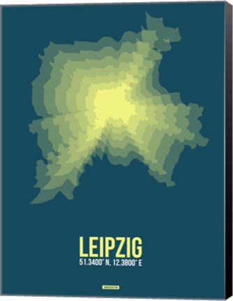 Framed Leipzig Radiant Map 3 Print