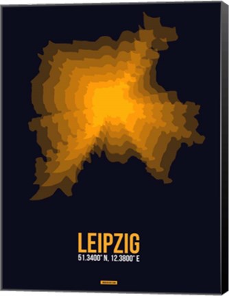 Framed Leipzig Radiant Map 4 Print