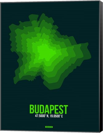 Framed Budapest Radiant Map 2 Print