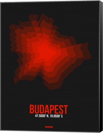 Framed Budapest Radiant Map 3 Print