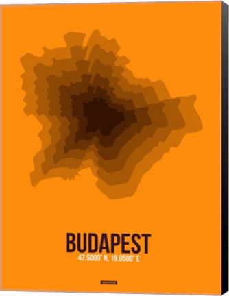 Framed Budapest Radiant Map 4 Print