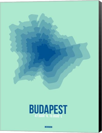 Framed Budapest Radiant Map 5 Print