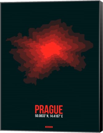 Framed Prague Radiant Map 3 Print