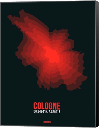 Framed Cologne Radiant Map 1 Print