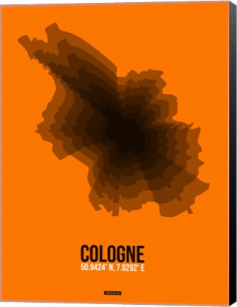 Framed Cologne Radiant Map 4 Print