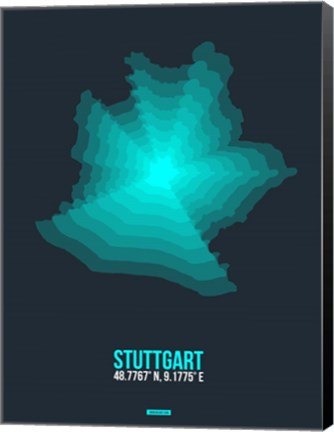 Framed Stuttgart Radiant Map 1 Print