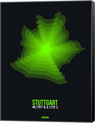 Framed Stuttgart Radiant Map 3 Print