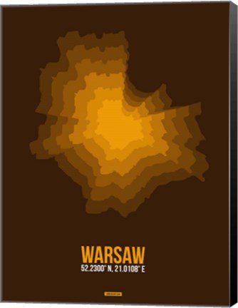 Framed Warsaw Radiant Map 1 Print