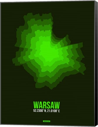 Framed Warsaw Radiant Map 2 Print