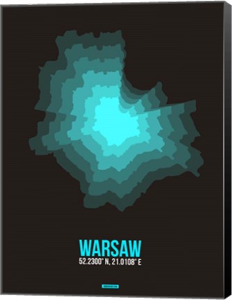 Framed Warsaw Radiant Map 3 Print