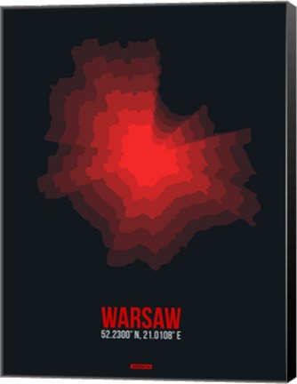 Framed Warsaw Radiant Map 4 Print