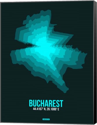 Framed Bucharest Radiant Map 3 Print